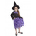 Rappa Dětský kostým čarodějnice s netopýry a kloboukem/Halloween (S)