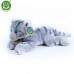 Rappa Plyšová kočka ležící šedá 18 cm ECO-FRIENDLY