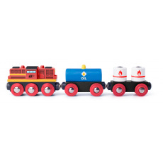 Woody Diesel lokomotiva s nákladním vlakem