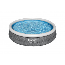 Bestway Nafukovací bazén Fast Set šedý, kartušová filtrace, 3,66m x 76cm