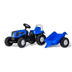 ROLLYTOYS Šlapací traktor Rolly Kid Landini modrý s vlekem