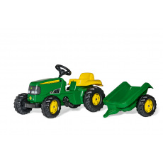 ROLLYTOYS Šlapací traktor Rolly Kid J.Deere s vlečkou - zelený