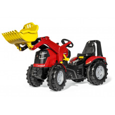 ROLLYTOYS 651009 Šlapací traktor X-Trac Premium červený s předním nakladačem