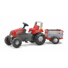 rollytoys Šlapací traktor Rolly Junior RT s vlečkou červeno-šedý