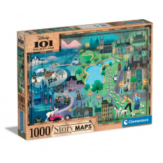 Clementoni Puzzle 1000 dielikov - Disney mapa 101 dalmatíncov