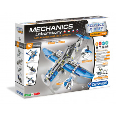 Clementoni Mechanická laboratoř - Letadla a vrtulníky, 10 modelů, 200 dílků