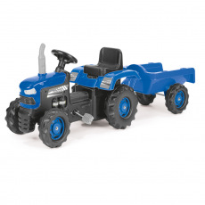 Dolu Šlapací traktor s vlečkou, modrý