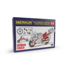 MERKUR - Stavebnice Merkur 011 Motocykl, 222 dílů, 10 modelů