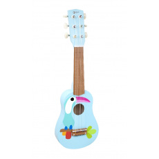 Dětská dřevěná kytara 6 strun - modrá