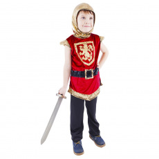 Rappa Dětský kostým rytíř s erbem červený (M)