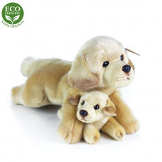 Rappa Plyšový labrador s miminkem ležící 25 cm ECO-FRIENDLY