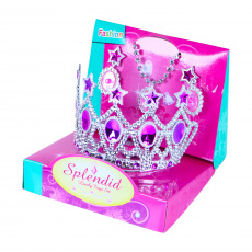 Rappa Korunka princezna s náušnicemi a náhrdelníkem růžová