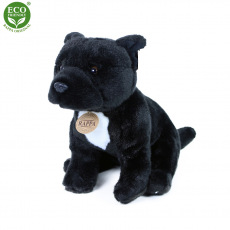 Rappa Plyšový pes stafordšírský bulteriér 30 cm černý ECO-FRIENDLY