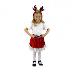 Rappa Dětský kostým TUTU sukně vánoční sob s čelenkou