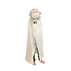 Rappa Cozy Noxxiez BL805-2 Ovečka - hřejivá deka s kapucí se zvířátkem a tlapkovými kapsami