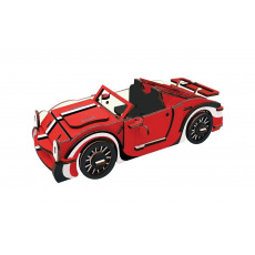 Rappa Woodcraft Dřevěné 3D puzzle Červený kabriolet