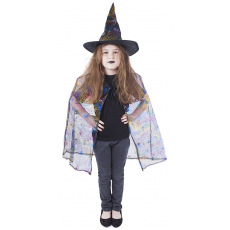 Rappa Dětský plášť čarodějnice s kloboukem/Halloween