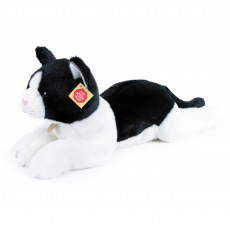 Rappa Plyšová kočka ležící černo-bílá 35 cm