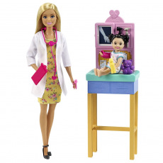 Mattel Barbie Povolání herní set s panenkou - doktorka blondýnka v šatech