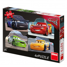 Dino Cars 3 Dino dětské puzzle WD Cars 3: Rivalové 4x54D