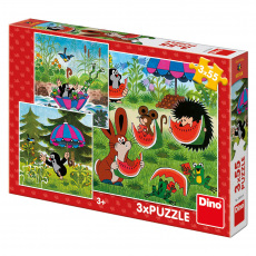 Dino dětské puzzle Krteček a paraplíčko 3x55D