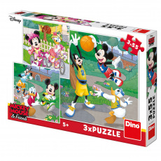 Dino Ostatní Dino puzzle WD Mickey a Minnie sportovci 3x55D