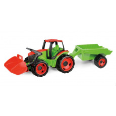 Lena Traktor se lžící a s vozíkem, červeno zelený