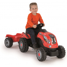 Smoby Voyager Smoby Šlapací traktor Farmer XL červený s vozíkem