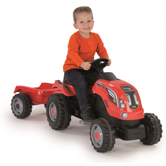 Smoby Voyager Smoby Šlapací traktor Farmer XL červený s vozíkem