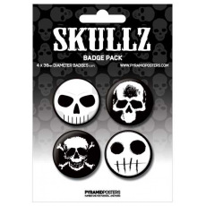 Placka set - Skullz - 4x38mm