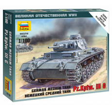 Zvezda Wargames (WWII) tank 6119 - German Tank Panzer III (1:100)