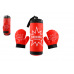 Boxovací pytel + rukavice látka červená/černá v síťce 12x37x15cm