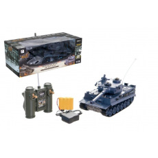 Teddies Tank RC plast 33cm TIGER I 27MHz na baterie+dobíjecí pack se zvukem a světlem v krabici 40x15x19cm
