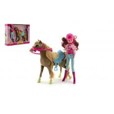 Teddies Kůň + panenka žokejka plast v krabici 34x27x7cm
