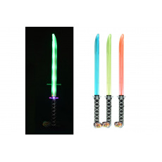 Meč svítící plast 66cm na baterie se zvukem se světlem 3 barvy