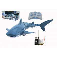 Žralok RC plast 35cm na dálkové ovládání +dobíjecí pack v krabici 38x17x20cm