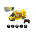 Auto RC ambulance plast 20cm na dálkové ovládání 27MHz na baterie se světlem v krabici 28x13x11cm