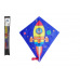 Drak létající nylon 70x60cm kosmická raketa v sáčku 10x72cm
