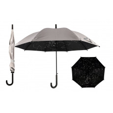 Teddies Deštník hvězdná obloha vystřelovací 70cm kov/plast stříbrný v sáčku