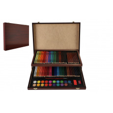 Sada na malování - Art box kreativní sada 91ks v dřevěném kufříku ve fólii 38,5x29,5x5cm