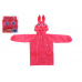 Pláštěnka dětská králík velikost 110-120cm růžová v sáčku 23x25cm
