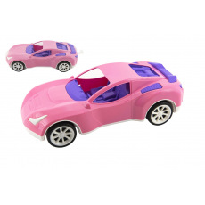 Auto sportovní pro holky růžové plast na volný chod v síťce 16x36x12cm