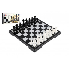 Šachy + dáma plast společenská hra v krabici 29x14,5x4cm
