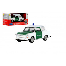 Dromader Auto Welly Trabant 601 Policie kov/plast 11cm 1:34-39 na volný chod v krabičce 15x7x7cm
