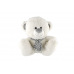 Medvěd/Medvídek sedící se šátkem plyš 35cm bílý v sáčku 0+