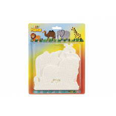Podložka na zažehlovací korálky Hama MIDI slon,žirafa,lev,velbloud plast 4ks na kartě 19x24cm