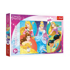Trefl Puzzle Poznejte sladké princezny/Disney Princess 100 dílků 41x27,5cm v krabici 29x19x4cm