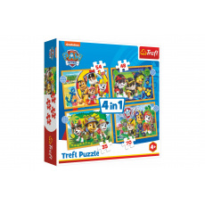 Puzzle 4v1 Prázdniny Tlapková Patrola/Paw Patrol 28,5x20,5cm v krabici 28x28x6cm
