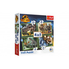 Trefl Puzzle 4v1 Hrozní dinosauři/Jurassic World v krabici 28x28x6cm