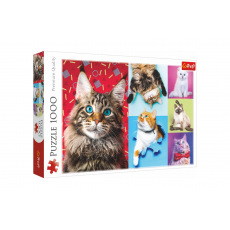 Trefl Puzzle Šťastné kočky 1000 dílků 68,3x48cm v krabici 40x27x6cm